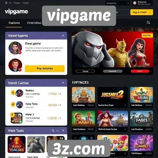 Análise da interface do usuário no site vipgame