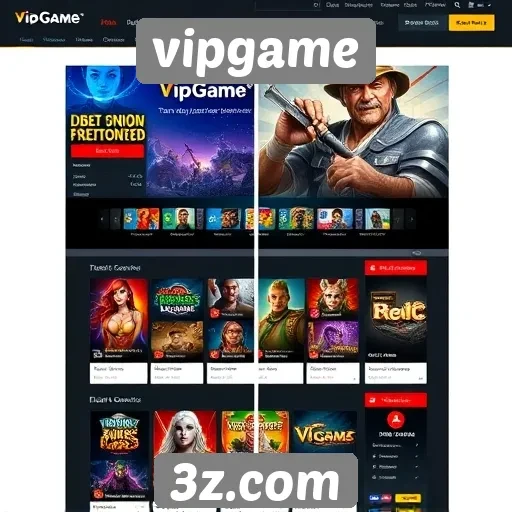 Evolução da interface do site vipgame ao longo do tempo
